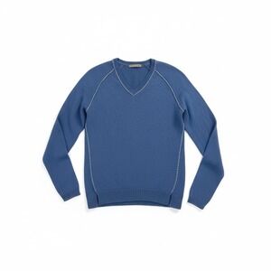Alashan Cashmere V Neck Sweater - Blue Small